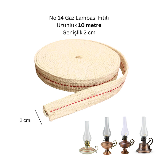 10 m Gaz Lambası Fitili 14 numara Kandil Fitili